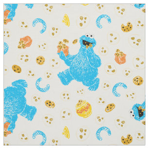 Crayon Cookie Monster Cookie Pattern Stoff