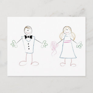 Crayon Couple Postkarte