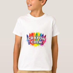 Crayon Crew Colorful Classroom Squad T - Shirt