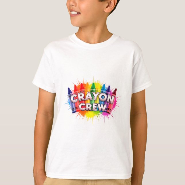 Crayon Crew Colorful Classroom Squad T - Shirt (Vorderseite)