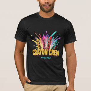 Crayon Crew Kinder Vibes - Farbige Rückkehr zur Sc T-Shirt