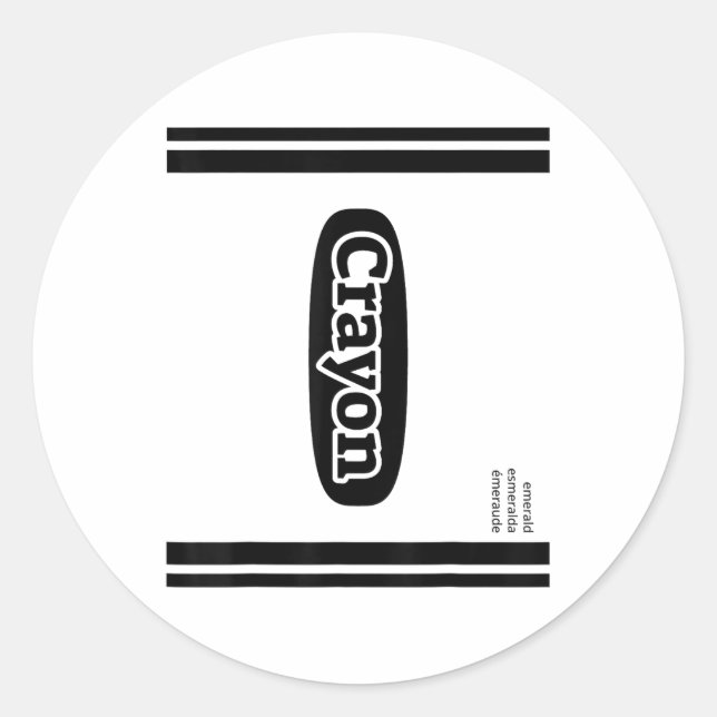 Crayon Emerald Green Group Kostüm Runder Aufkleber (Vorderseite)