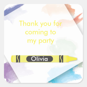 Crayon Favor Sticker   Gelb