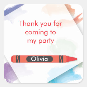 Crayon Favor Sticker Rot