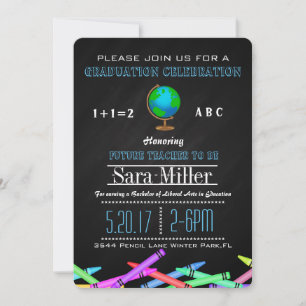 Crayon & Globe Abschluss Einladung