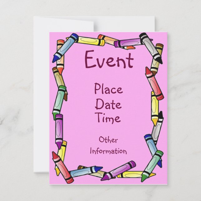 Crayon-Grenze Einladung (Vorderseite)