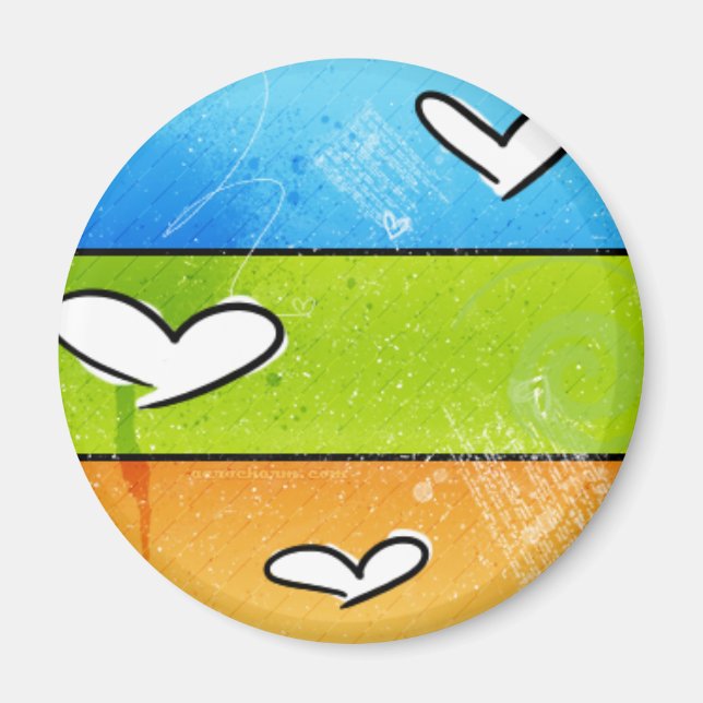 Crayon Hearts Magnet (Vorne)