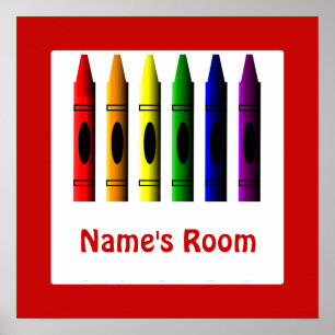 Crayon Kids Room Red Crayons Poster Template