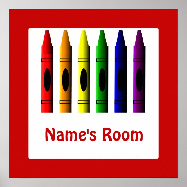 Crayon Kids Room Red Crayons Poster Template (Vorne)