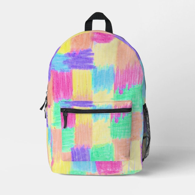 Crayon Quadrate doodly Bedruckter Rucksack (Vorderseite)