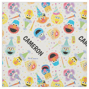 Crayon Sesam Freunde Party-Muster Stoff