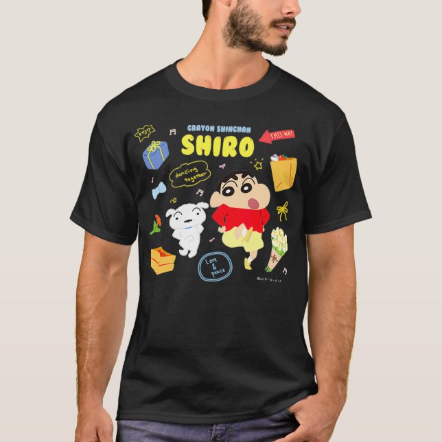 Crayon Shin-chan happyShiro Dance zusammen T-Shirt (Vorderseite)