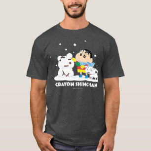 Crayon Shin-chan Shin-chan und ein Schneemann Prem T-Shirt
