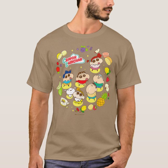 Crayon Shin-chan Viel Obst Dessert Time T-Shirt (Vorderseite)