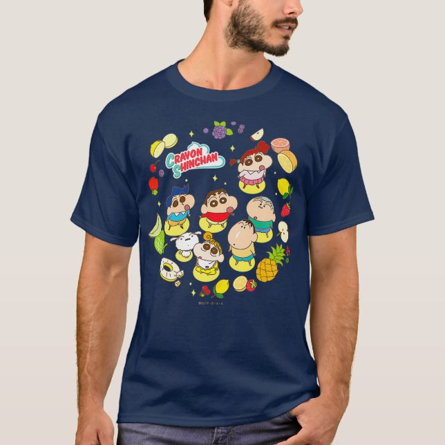 Crayon Shin-chan Viel Obst Dessert Time T-Shirt (Vorderseite)