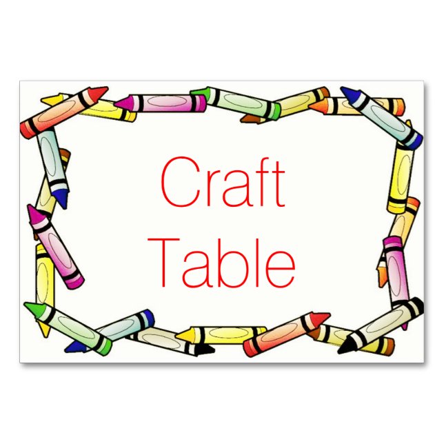 Crayon Table Cards Tischnummer (Vorderseite)