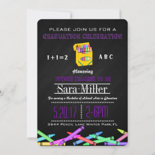 Crayon Teacher Abschluss Einladung