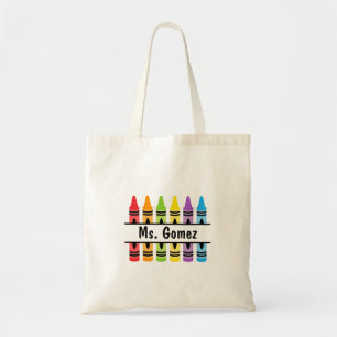 Crayon Teacher's Name Shopping Tote Bag Tragetasche