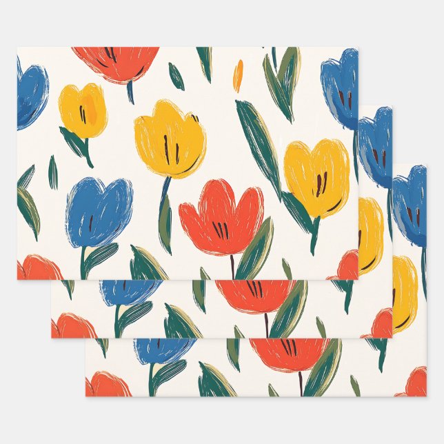 Crayon und Butterfly-Blume Geschenkpapier Set (Set)