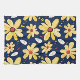 Crayon und Butterfly-Blume Geschirrtuch