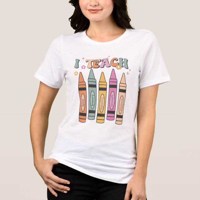 Crayon Values - Eine bunte Feier des Unterrichts Tri-Blend Shirt (Vorderseite)