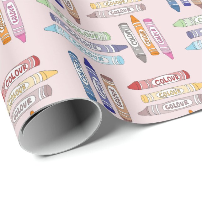 Crayon Wrapping Paper Geschenkpapier (Rolleneckpunkt)