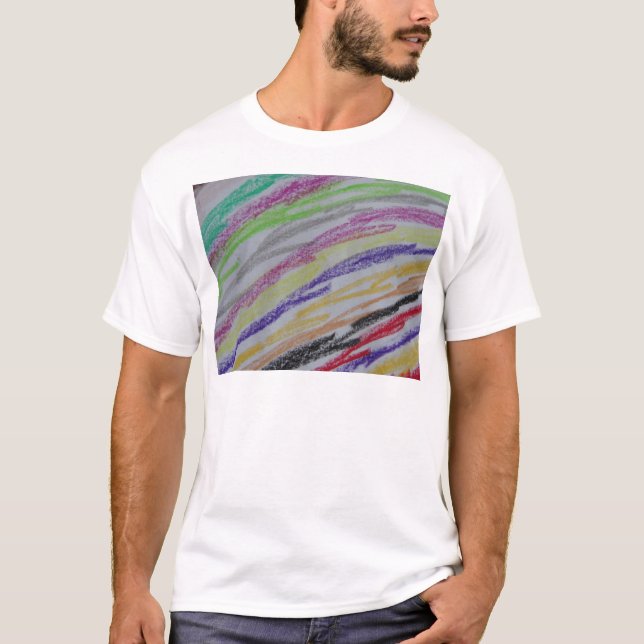 Crayon Zeichnend Lines T-Shirt (Vorderseite)