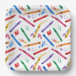 Crayons Birthday Party Kindermädchen Pappteller