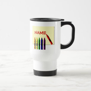 Crayons Color my Name Travel Mug Reisebecher