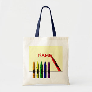 Crayons Farbe mein Name Kinder Totbeutel Tragetasche