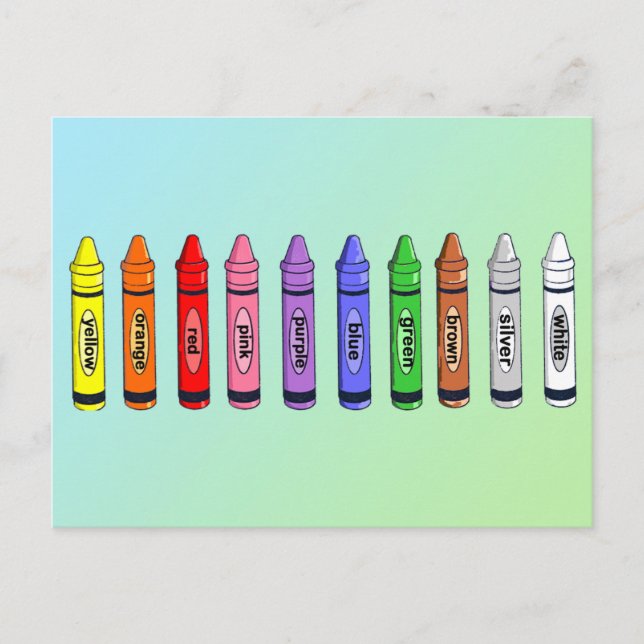 Crayons Flash Card Postkarte (Vorderseite)