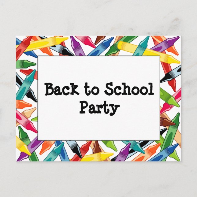 Crayons Frame Einladungspostkarte (Vorderseite)