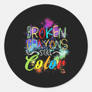 Crayons immer noch Farbselbstversorgung psychische Runder Aufkleber