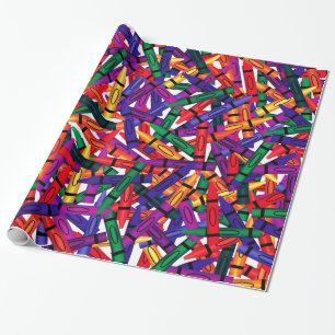 Crayons Kindergeburtstag Crayon Wrap Geschenkpapier