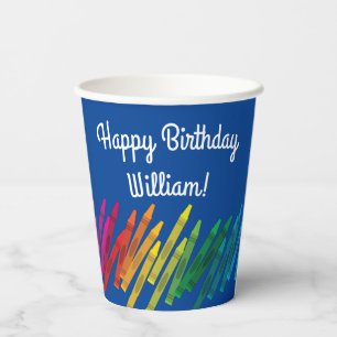 Crayons Kindergeburtstag Party Niedliche Farben Pappbecher