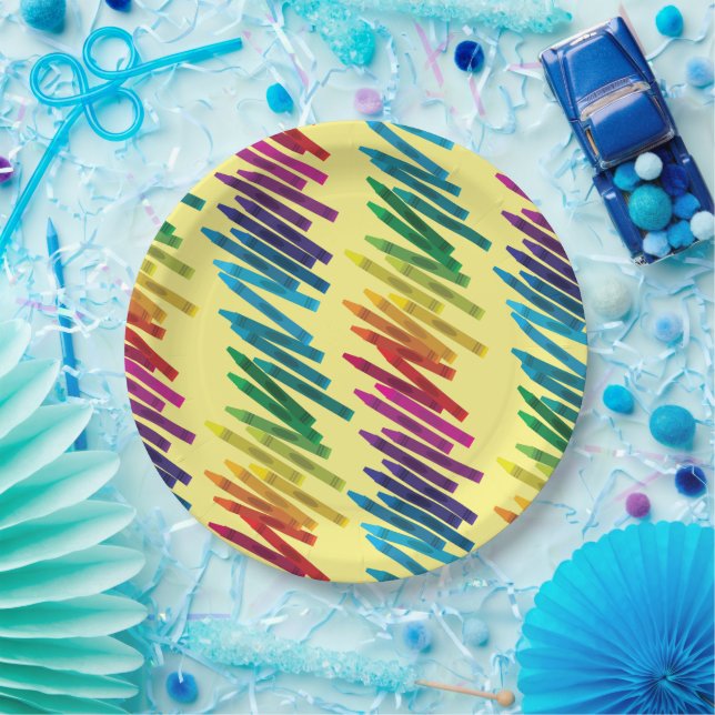 Crayons Kindergeburtstag Party Niedliche Farben Pappteller (Party)