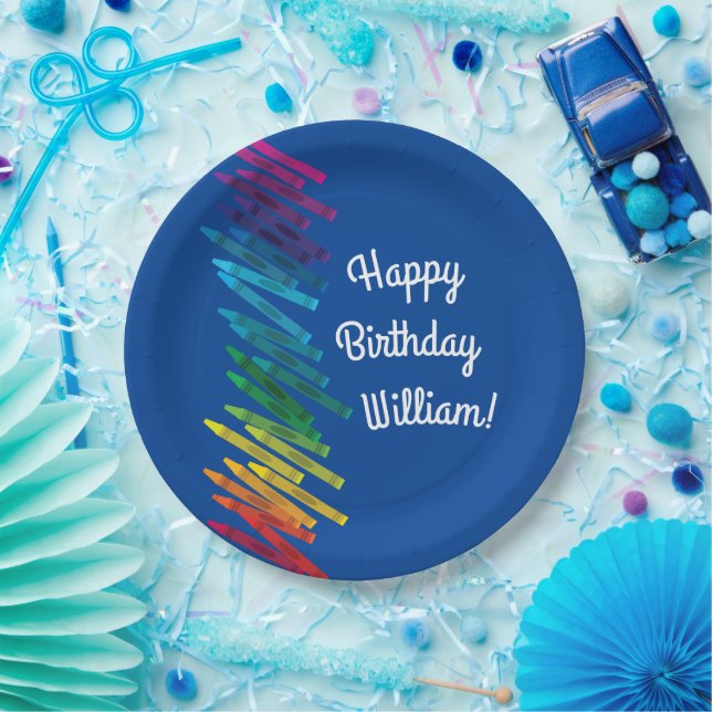 Crayons Kindergeburtstag Party Niedliche Farben Pappteller (Party)