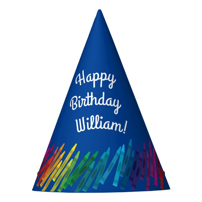 Crayons Kindergeburtstag Party Niedliche Farben Partyhütchen (Vorderseite)