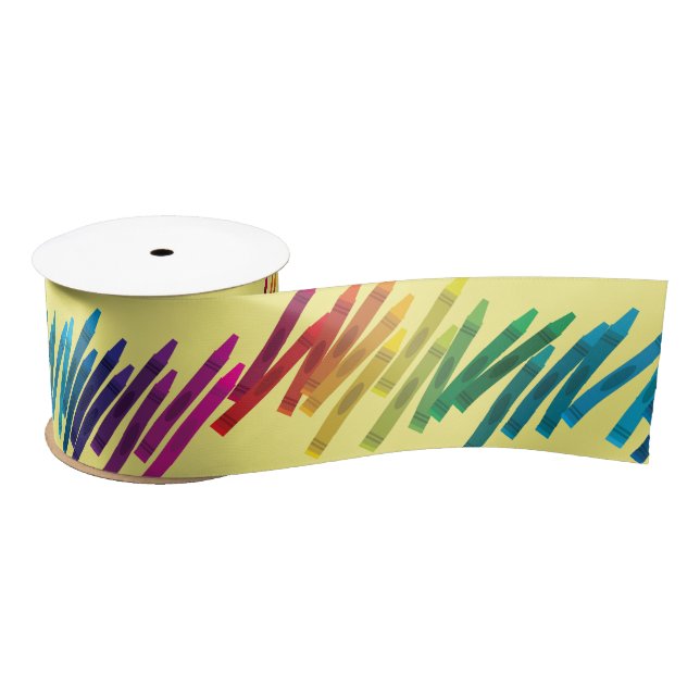 Crayons Kindergeburtstag Party Niedliche Farben Satinband (Spule)