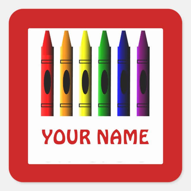 Crayons Name Crayon Template Red Sticker (Vorderseite)
