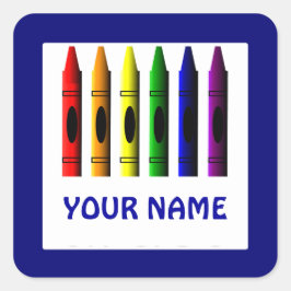 Crayons Name Template Blue Crayon Aufkleber