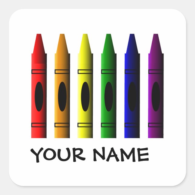 Crayons Name Template Crayon Sticker (Vorderseite)