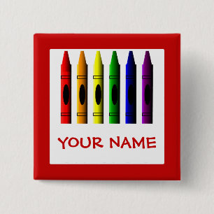 Crayons Niedlich Red Name Crayon Button Template