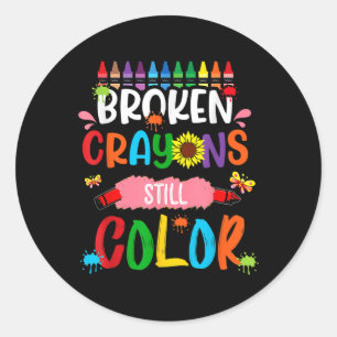 Crayons noch Farbe Mental Health Awareness 6 Runder Aufkleber