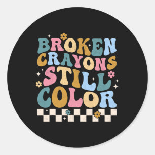 Crayons noch Farbe Mental Health Awareness Emotion Runder Aufkleber
