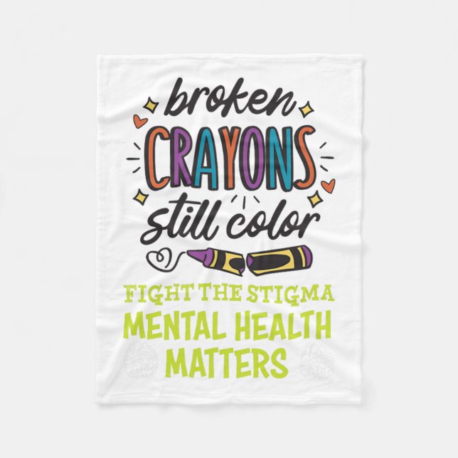Crayons noch Farbe psychische Gesundheit Problem i Fleecedecke (Vorderseite)