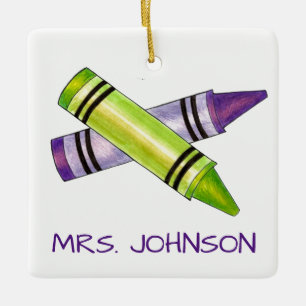 Crayons Personalisiert Art Teacher School Bildung Keramikornament