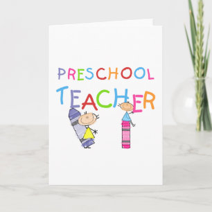 Crayons Preschool Teacher Tshirts und Geschenke Karte