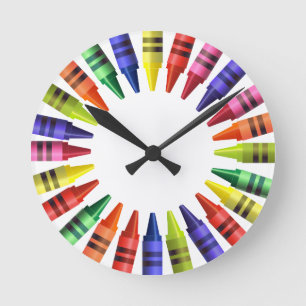 Crayons Runde Wanduhr