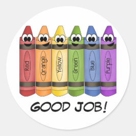 Crayons Runder Aufkleber